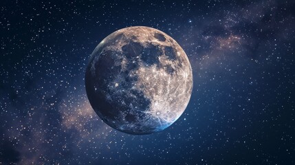 Obraz premium moon with milky way background
