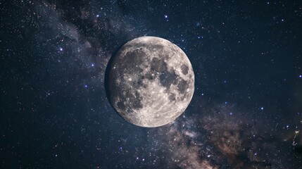 Fototapeta premium moon with milky way background