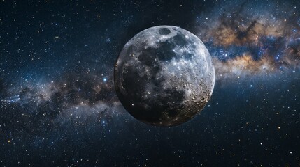 Obraz premium moon with milky way background