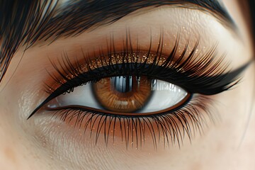 Obraz premium Close-up of perfect eyeliner makeup.