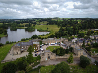 Ripley Castle aerial view, Harrogate, England