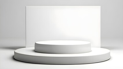 White podium on white background
