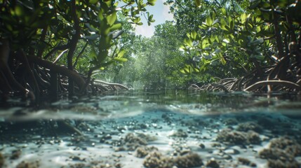 mangrove area. mangrove day background concept