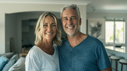 Fototapeta premium Cheers to Us: A Middle-Aged Couple Celebrates Life Together