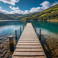 Fototapeta premium wooden pier on lake