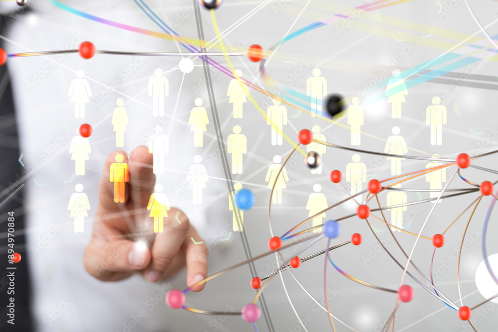 Poster conference digital network and data concept 3d - 3d