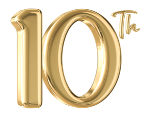 10th Anniversary Gold Number 3D
