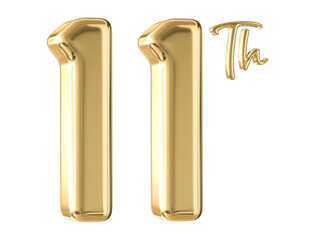 11th Anniversary Gold Number 3D