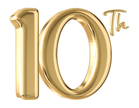 10th Anniversary Gold Number 3D