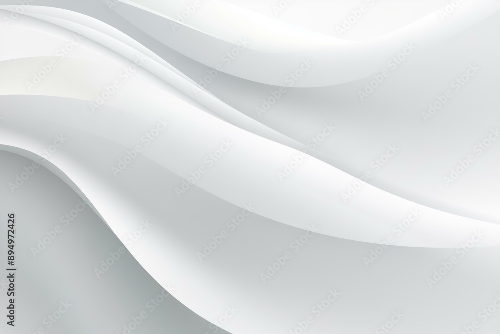 Poster abstract image of white and light gray soft waves creating a smooth, luxurious texture.