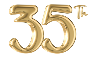 35th Anniversary Gold Number 3D