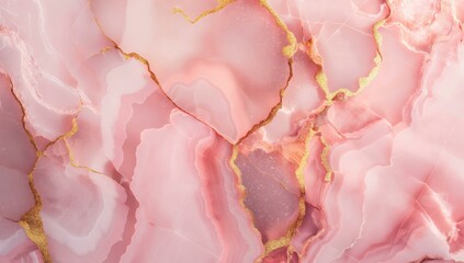 A beautiful pink marble background with elegant rose gold veins.