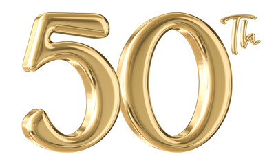 50th Anniversary Gold Number 3D