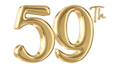 59th Anniversary Gold Number 3D