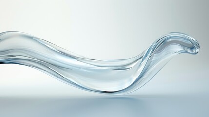 A long, curving line of water is shown in a glass. The water appears to be flowing and has a sense of movement. The image conveys a feeling of calmness and serenity