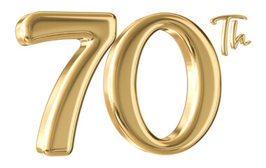 70th Anniversary Gold Number 3D