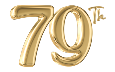 79th Anniversary Gold Number 3D