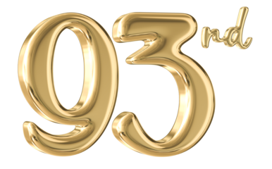 93rd Anniversary Gold Number 3D