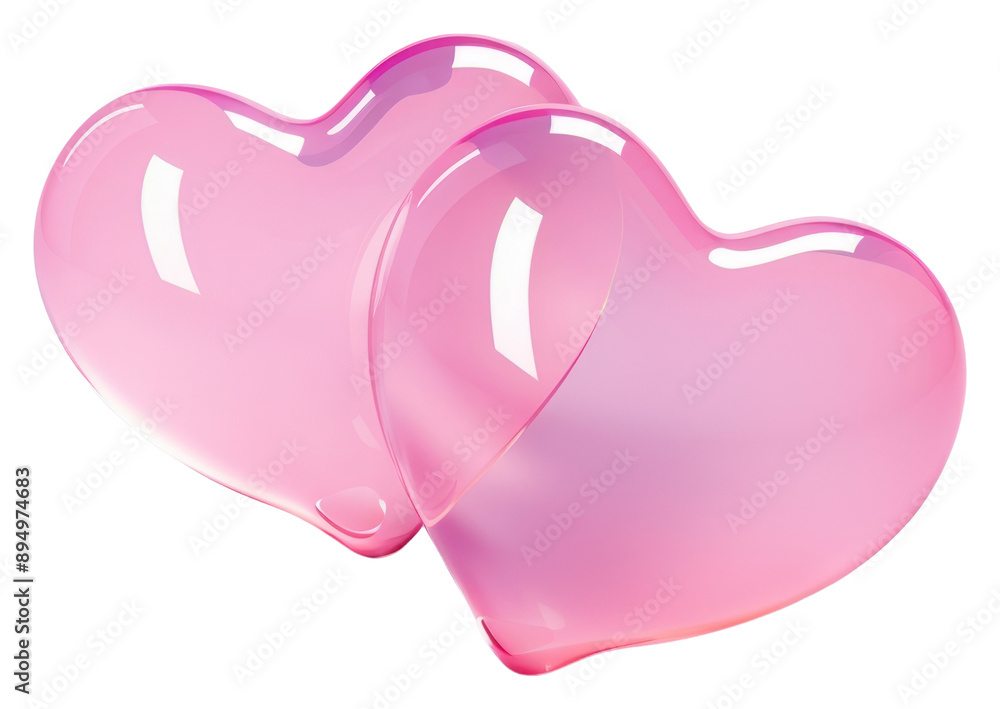 Canvas Prints png glossy pink heart shapes