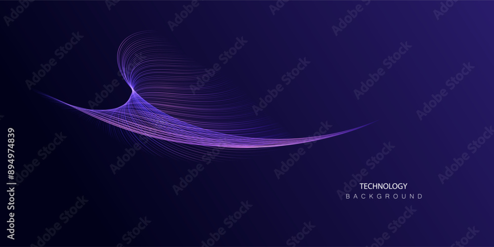 Poster ai technology banner blue pink background with digital lines technology light effect. stream interne
