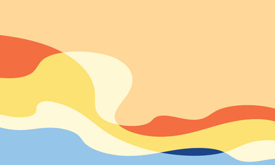 abstract background with wavy lines and spots in orange and yellow colors