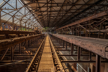 View of an old factory hall, Germany