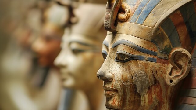 ancient egyption pharaohs status at museum