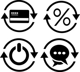 A set of black vector web icons.