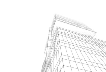 Modern building architectural 3d rendering 3d illustration