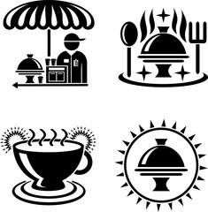 A set of vector illustrations, logo, icons for travel and leisure. Wildlife and tourism.