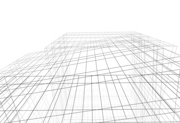 Modern building architectural 3d rendering 3d illustration