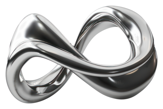 PNG Abstract metallic infinity loop sculpture