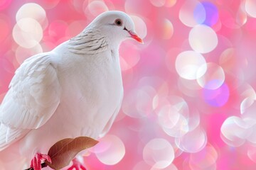 Obraz premium Symbolic Dove with Leaf Branch for Peace and Water.