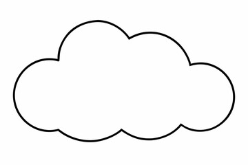 Cloud with White Background Vector Illustration, Cartoon, Clipart, and Line Art Design, Cloud vector illustration, cartoon, clipart, and line art with a white background