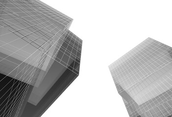 Modern building architectural 3d rendering 3d illustration