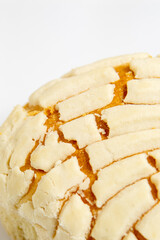 Fotografía de Pan mexicano en tomas generales y a detalle, con fondo blanco 