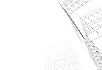 Modern building architectural 3d rendering 3d illustration