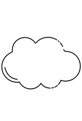 Cloud outline icon, vector cloud outline icon image, cloud symbol png image