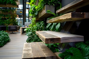Recycled Wood Platform with Eco-Friendly Office