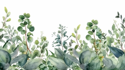 Beautiful watercolor green nature leaves tropical frames on white background vector isolated elements design for wedding, rsvp, invitation, banner, decoration