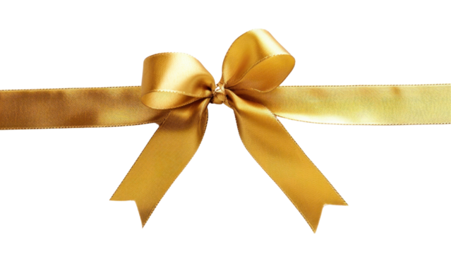 PNG Elegant gold ribbon bow decoration