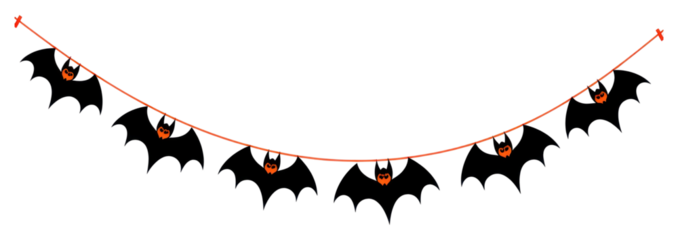 PNG Halloween bat flag string wildlife animal mammal.