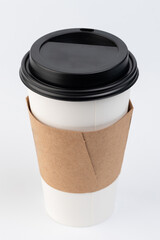 Paper cup with paper sleeve for hot drink