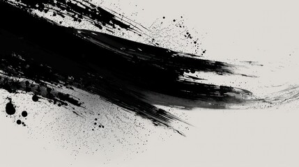 Naklejka premium Modern black ink background with grunge splatter for high-end design.