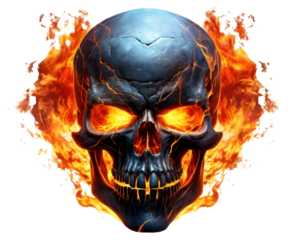 PNG Fire skull creativity explosion halloween.