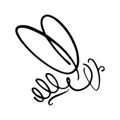 Honey bee icon. Vector illustration isolated on a white background. Hand drawn doodle of a bee. Honey Bee Tattoo, Bee Icon, Bee Logo, Bee Symbol