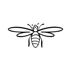 Honey bee icon. Vector illustration isolated on a white background. Hand drawn doodle of a bee. Honey Bee Tattoo, Bee Icon, Bee Logo, Bee Symbol