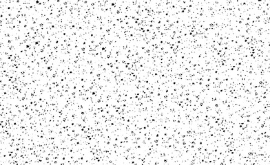 Snow, stars, fairy twinkling lights, rain drops on black background. Abstract vector noise. Small particles of debris and dust. Distressed uneven grunge texture overlay.

