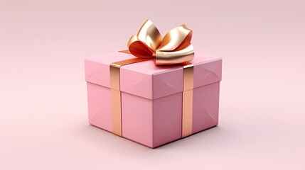 Fototapeta premium Colorful gift boxes with pink and red ribbons against a soft blue background.