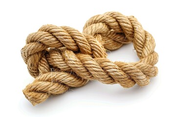 a big knot rope on white background 